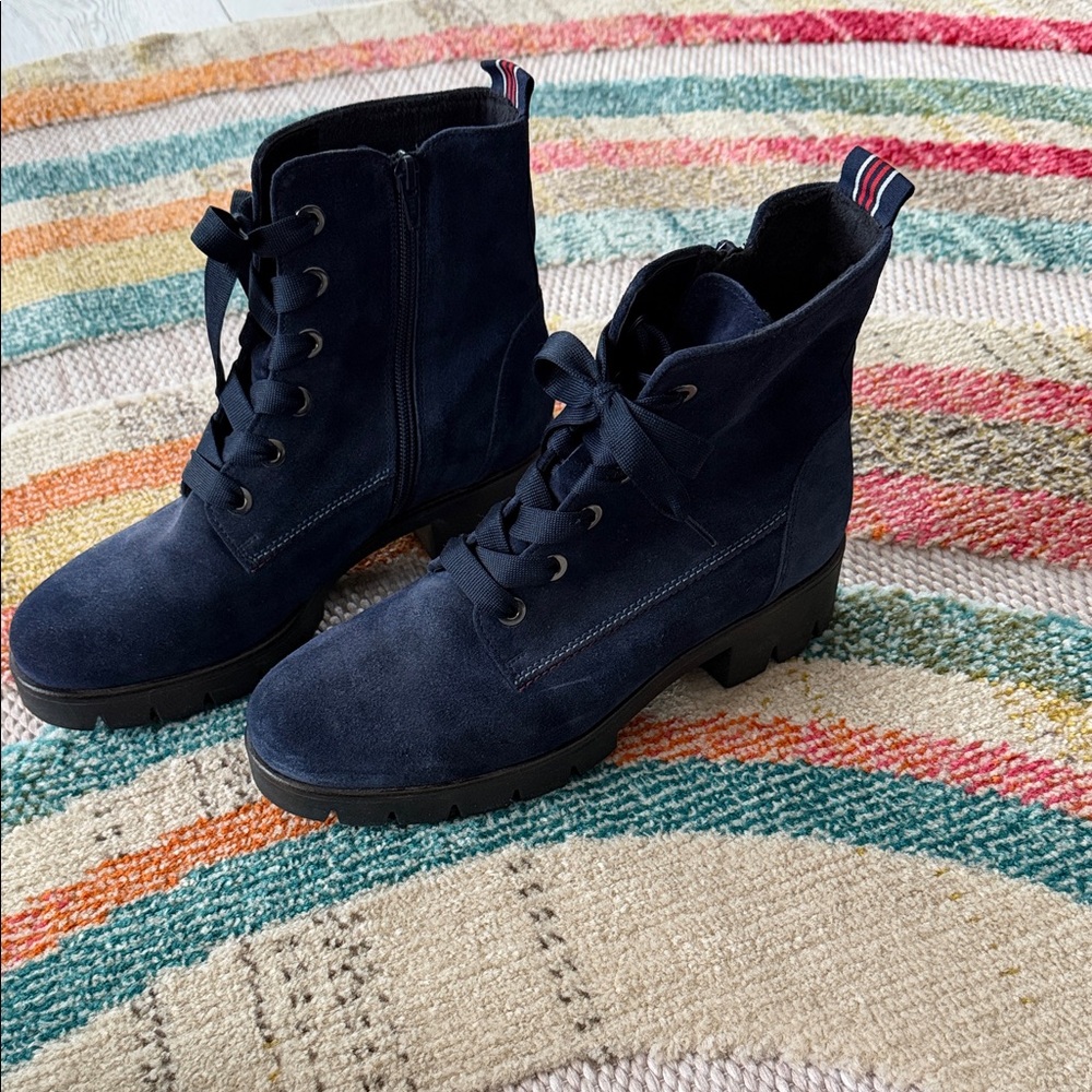 Gabor Dark Blue Lace-Up Boots